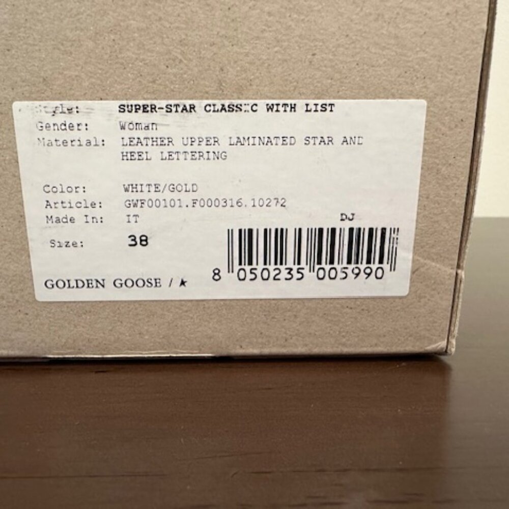 Golden Goose Super-Star Classic White/Gold Sz 38 - Picture 2 of 7